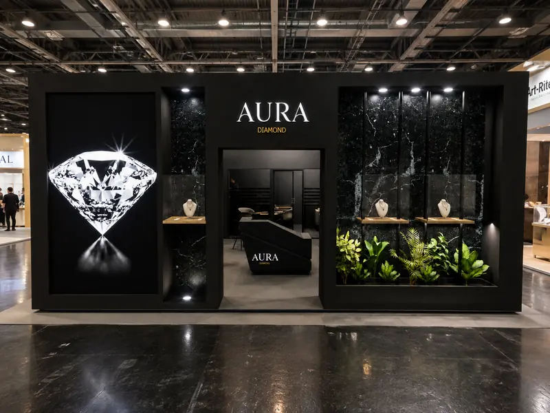 Aura Diamond fuar standı konsept render