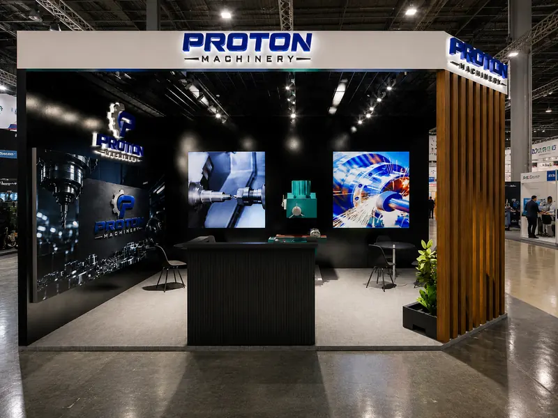 Proton Machinery fuar standı konsept render